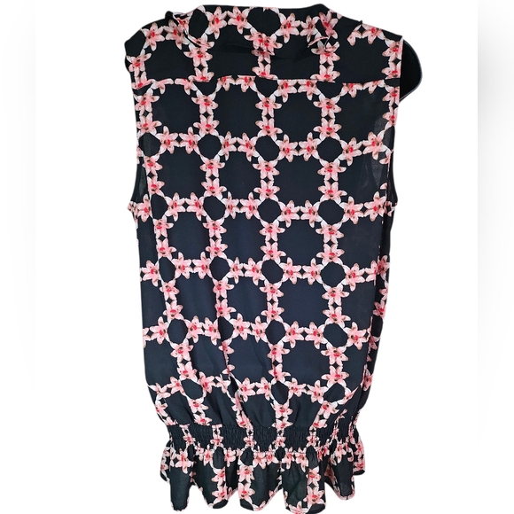 Karl Lagerfeld Sleeveless Button Up Drop Waist Blouse Large - Picture 4 of 9